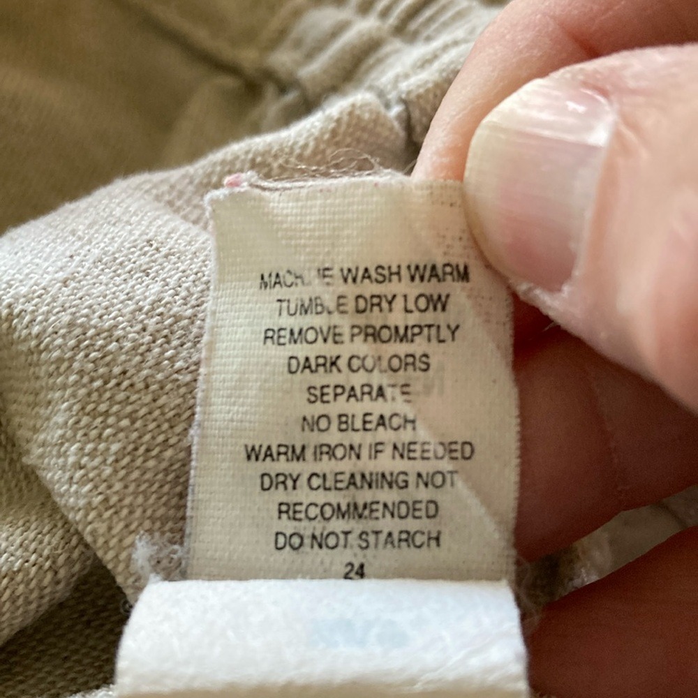 Vintage Savane Womens Barrel Style‎ Linen Cotton High Rise Pant Size 10S Tan - Picture 12 of 14